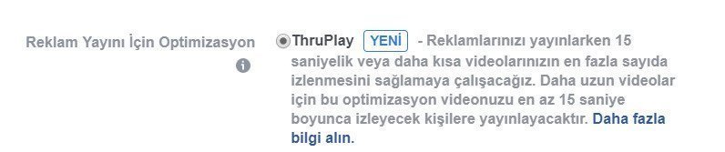 facebook thruplay nedir